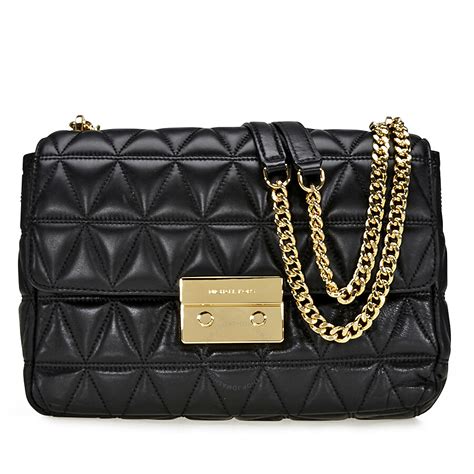 michael kors black crossbody quilted purse|Michael Kors black quilted handbags.